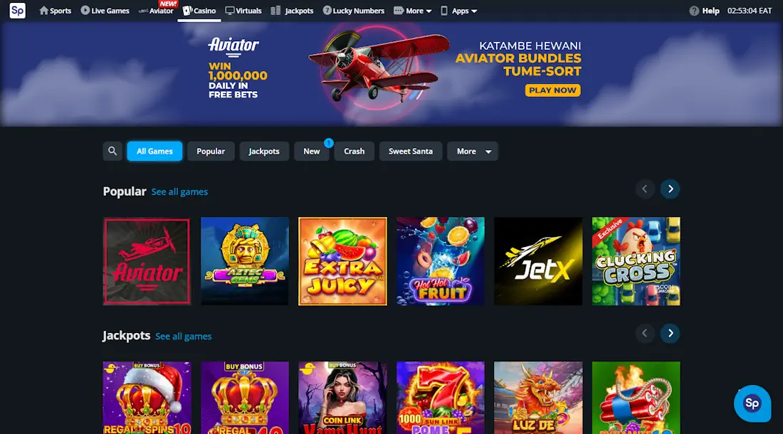 SportPesa Sportsbook and Casino Screenshot